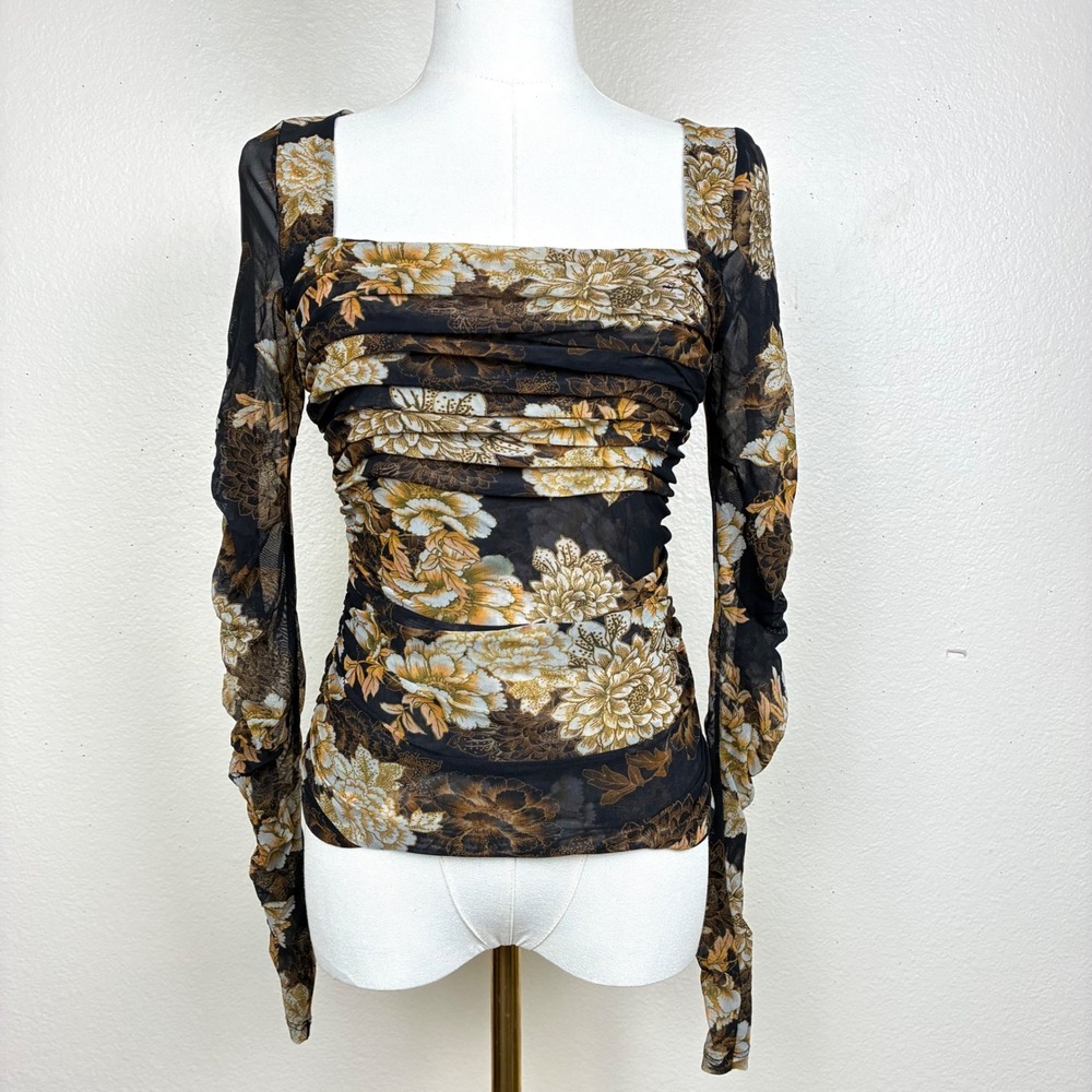Y2K 90s Guess Top S Mesh Sheer Fairy Grunge Whimsigoth Long Sleeve Going Out